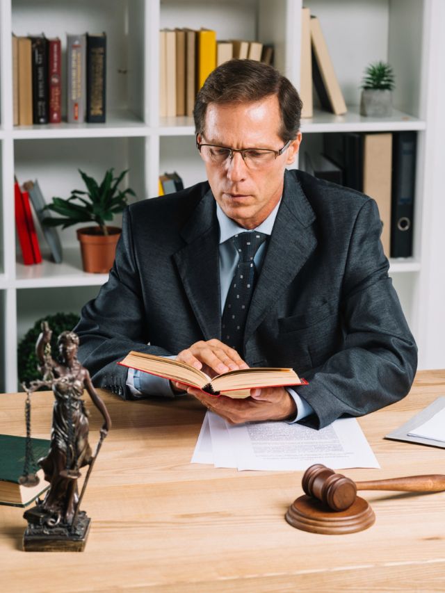 A man reading law book